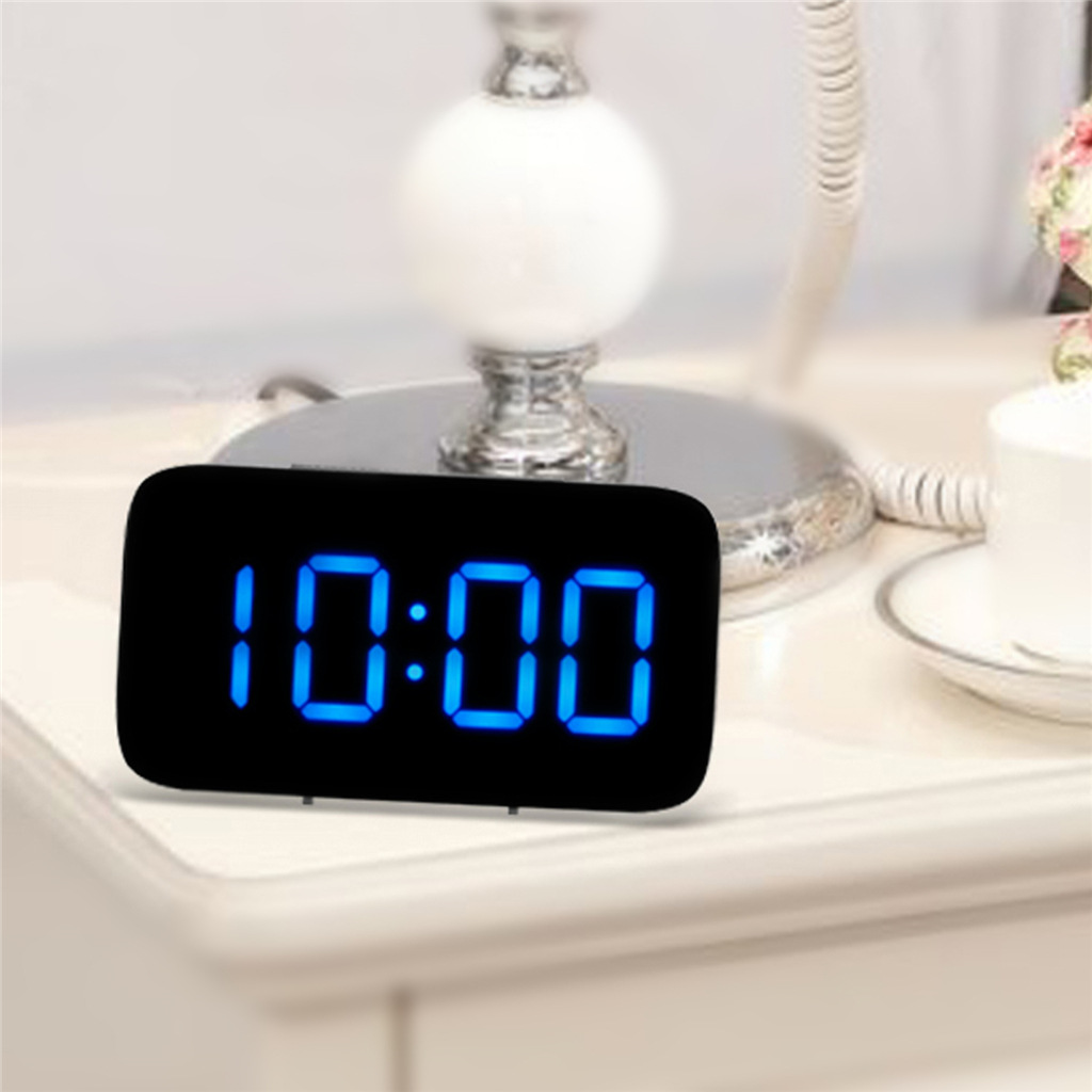 Reloj despertador con espejo LED controlado por voz