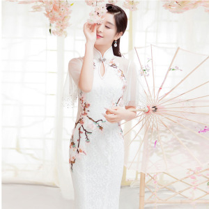 Evening Dresses cocktail party banquet dress vestido de banquete de cóctel Wedding dress cheongsam fishtail cheongsam