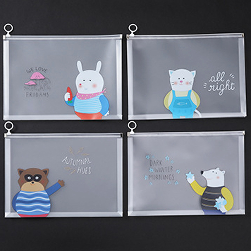 Cartoon capacious three dimensional stationery for documents with zipper