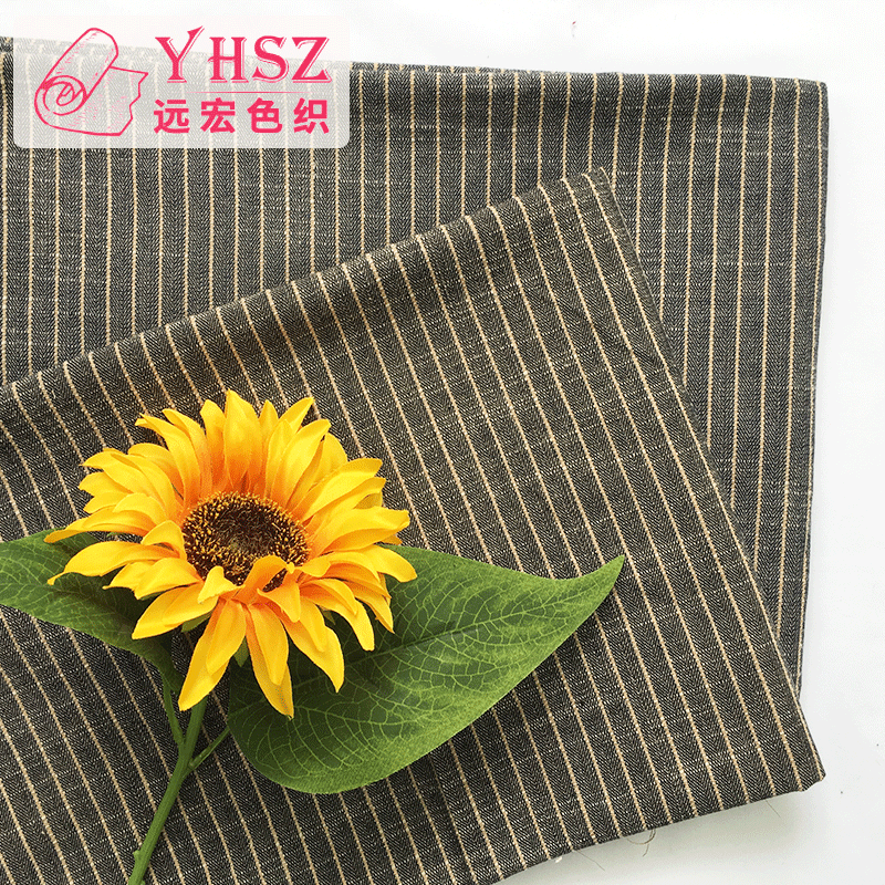 厂家批发 服装段条提花布 几何提花色织布 竹节cvc色织条布