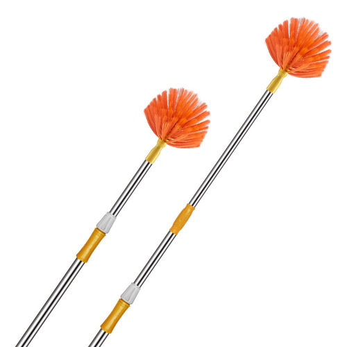Household retractable broom roof dust sweep stainless steel extension pole broom sweep spider web artifact broom wholesale