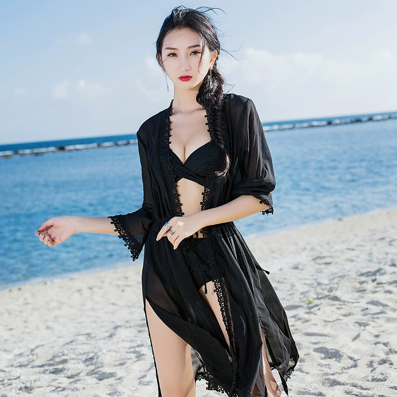 2023 среднедлинный шифоновый кардиган солнцезащитный крем новый свободный тонкий пиджак рубашка с кондиционером тонкая рубашка большого размера блузка женщина