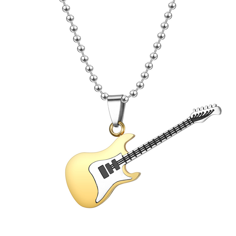 Intercolor Guitar Pendant Couple Pendant Necklace display picture 1