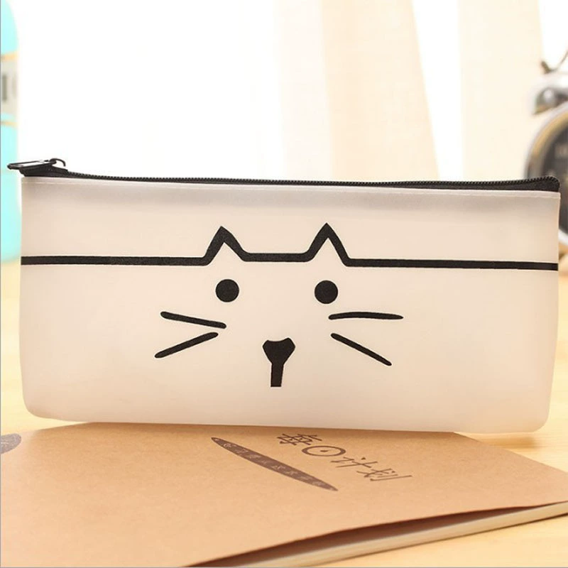 Cartoon individual polyurethane transparent pencil case for elementary school students