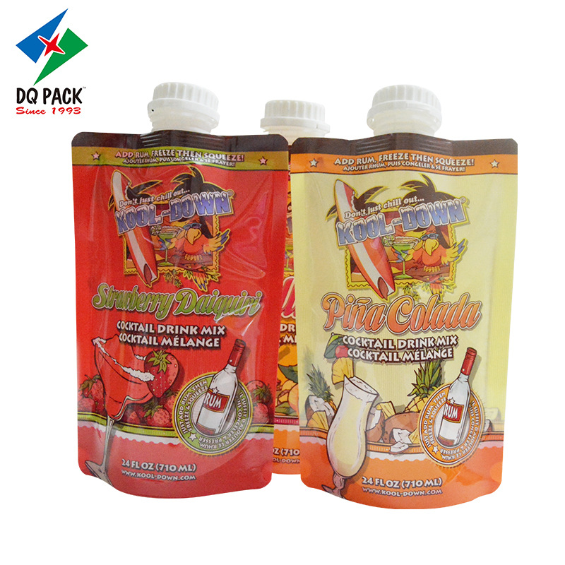 新款果汁饮料食品自立吸嘴袋彩色印刷长方形饮料密封包装袋可制定