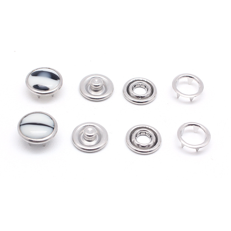 珠光五爪扣高脚纯铜圆形五爪扣四件套摁扣纽扣袖领收口隐形暗扣