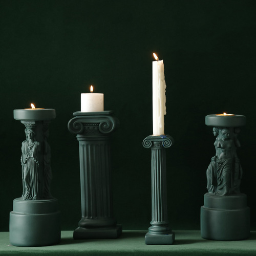Sophia Ancient Greek Ionian-style Roman column scent candle holder, Morandi color Nordic creative decoration