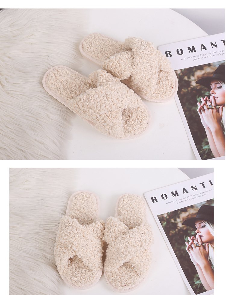Candy Color Open-Toed Cotton Slippers NSKJX112134