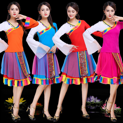 Square dance Tibetan costume Tibetan dance performance women adult Tibetan clothing women ethnic style new set 2018