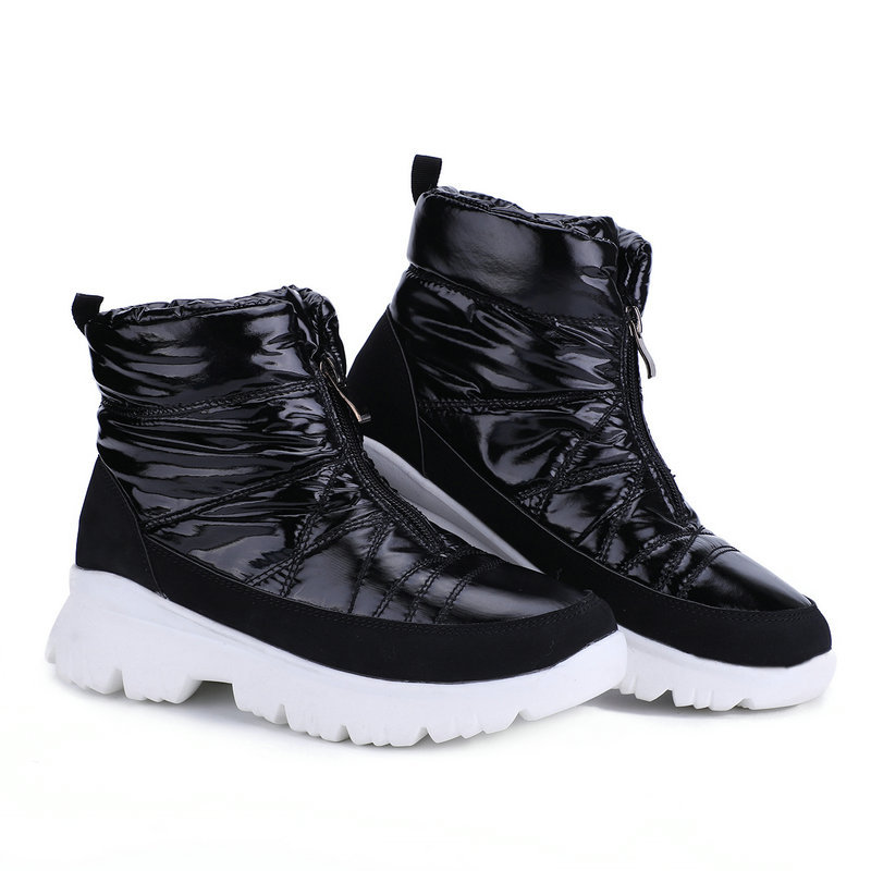 Versión pública invierno nuevas botas de nieve cremallera inferior blanca impermeable viaje esquí entrega de una pieza