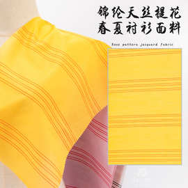 锦纶天丝色织面料 条纹提花衬衫面料 春夏连衣裙旗袍服装布料厂家