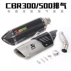 オートバイのスポーツカーはcbr300 cbr500の中段の大きい六角の斜めの四角のテールの排気管を変えて非破壊に取り付けます。