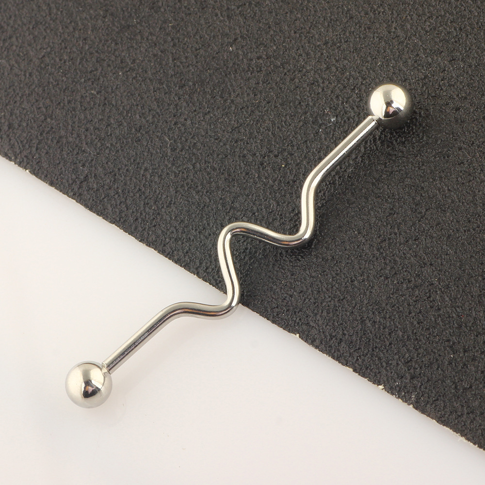 5-Piece Industrial Earring Set Long Rod Piercing Earrings Stainless Steel Ear Cartilage Jewelry Set detail image 53