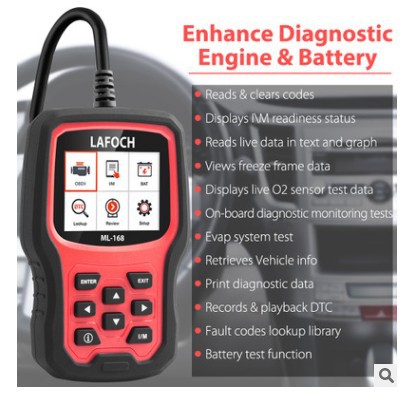 15国语言 LAFOCH ML-168 OBD2汽车诊断仪扫描仪 可检测电瓶电池