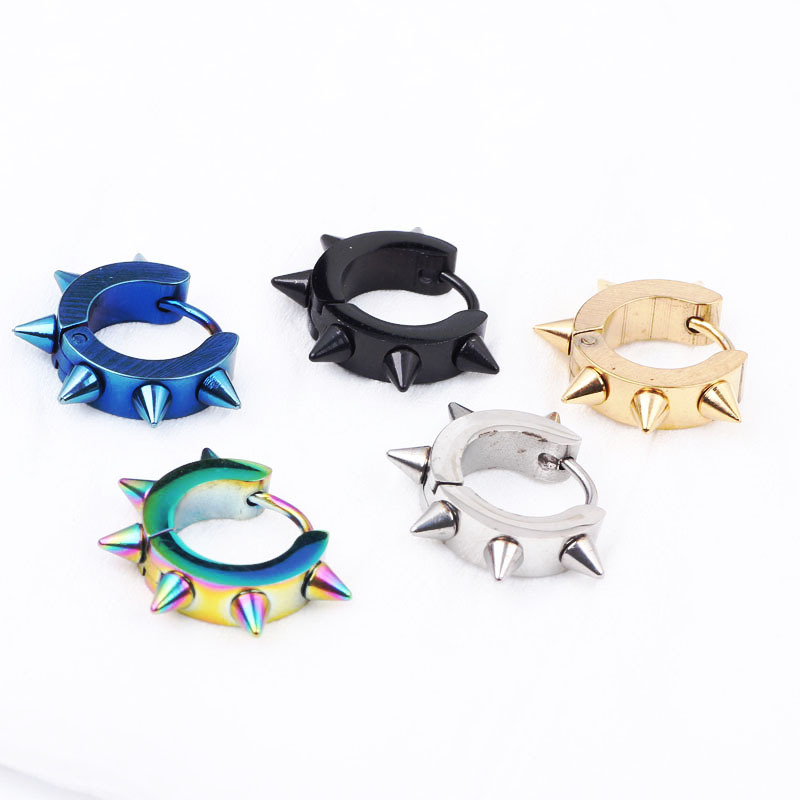 Oval U-Shaped Earrings Stainless Steel Titanium Steel Geometric Hipster Style detail image 7