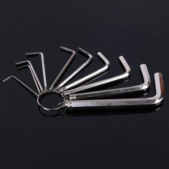 wholesale hex wrench set, 8 pieces of alloy steel manual wrench with key ring for auto repair