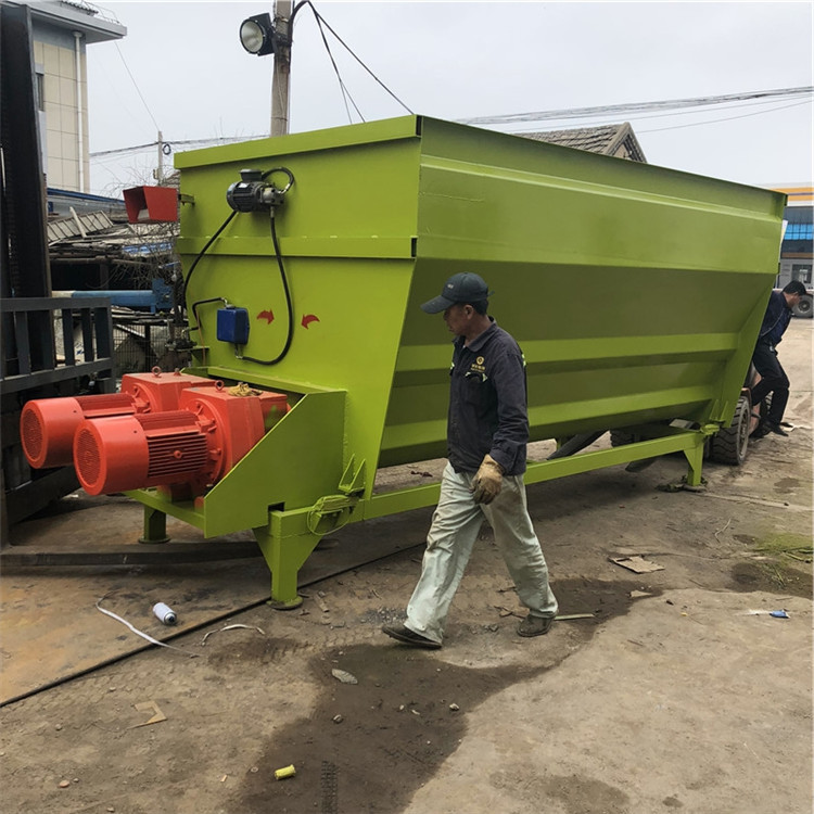 节能环保饲料搅拌机 侧面出料拌料机 12立方双轴搅拌机价格