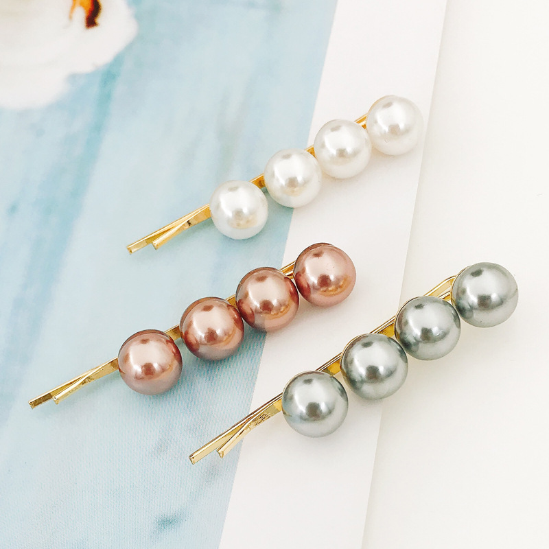 Korean Pearl Hairpin Simple Wild Word Clip Adult Side Clip Hairpin Top Clip Wholesale Nihaojewelry display picture 3