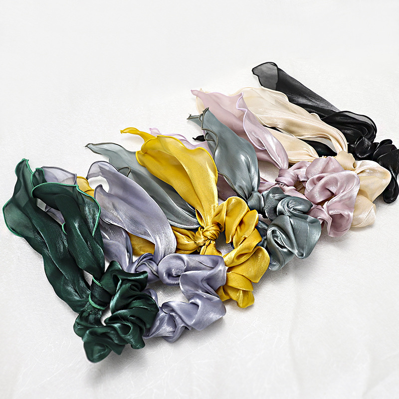 Pure Color Satin Fabric Streamer Hair Ring Hair Accessory Plate Hair Large Intestine Hair Rope display picture 20