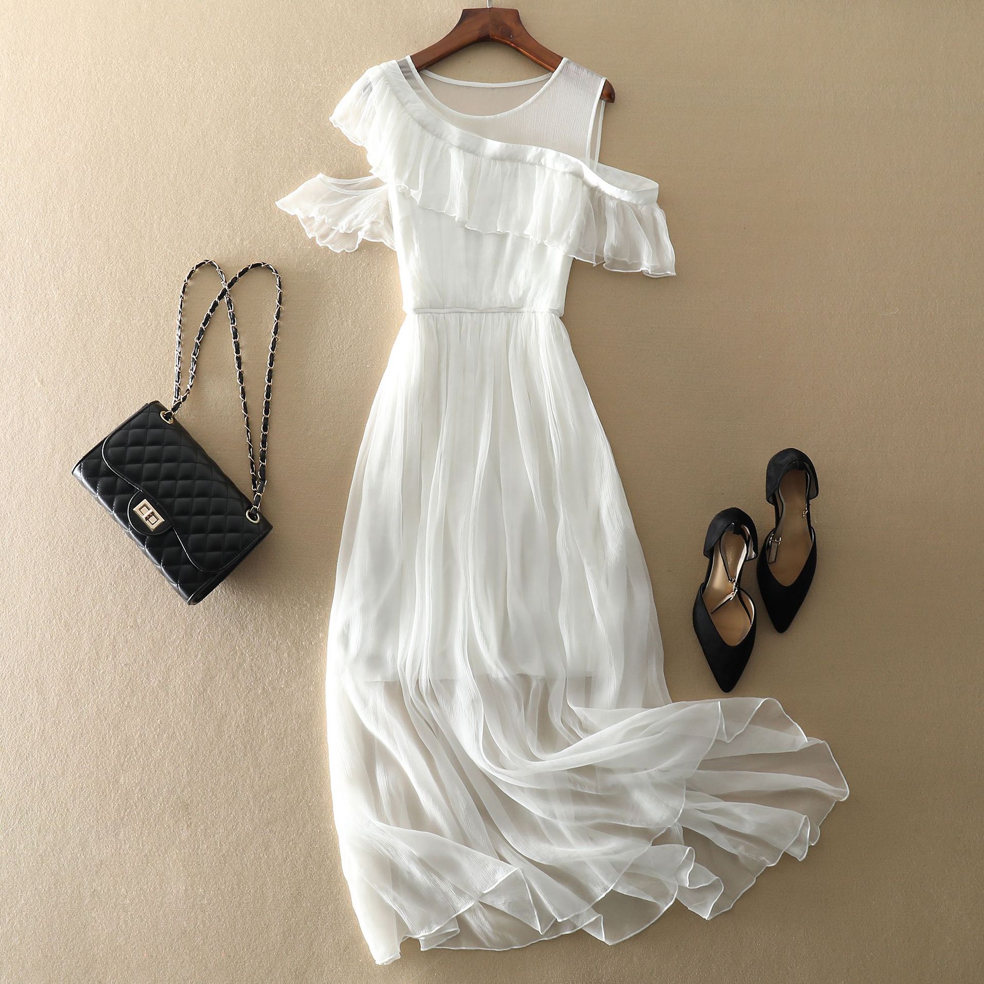 Bohemian Beach Maxi Dress Silk Dress