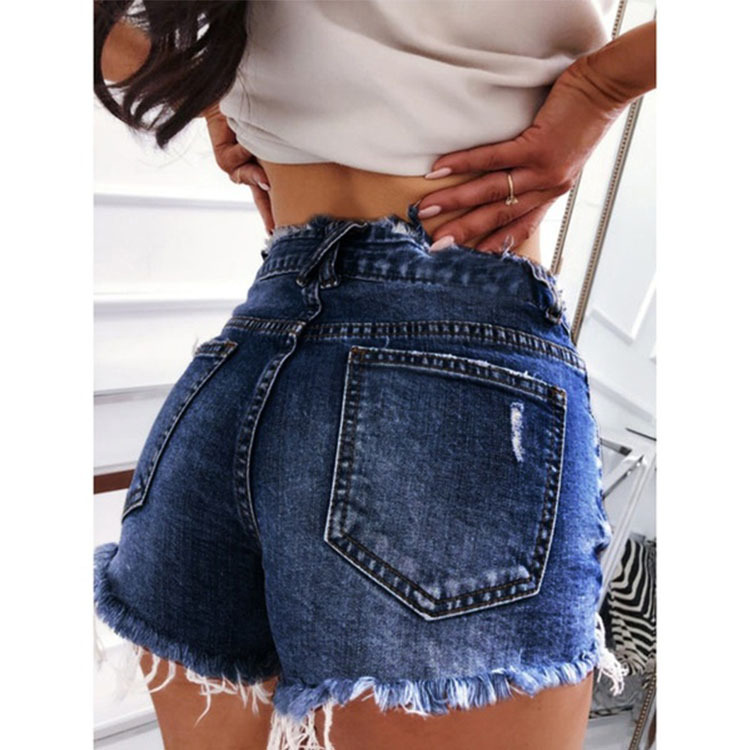 Women's Denim Shorts Sexy Tight With Holes Ripped Denim Jeans Hot Pants Shorts