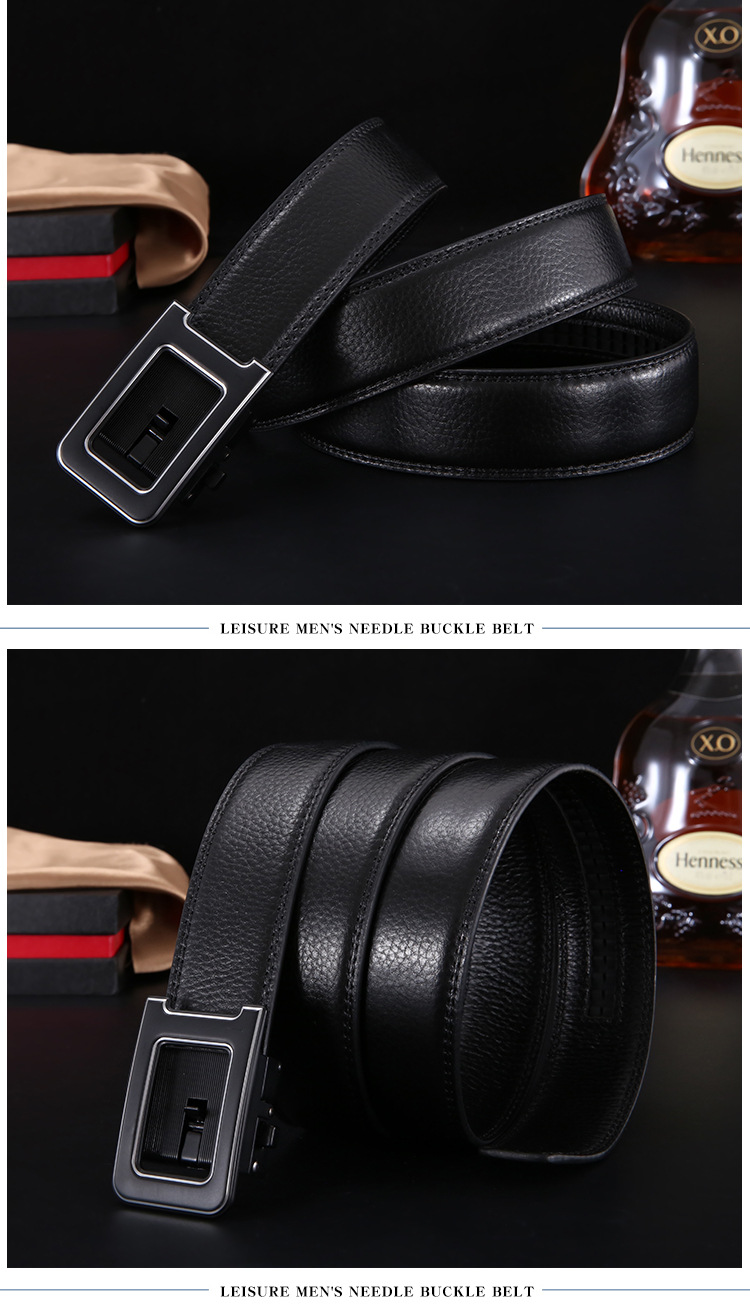 Men's Belt Automatic Buckle Leather Casual Business Versatile_voghion.com