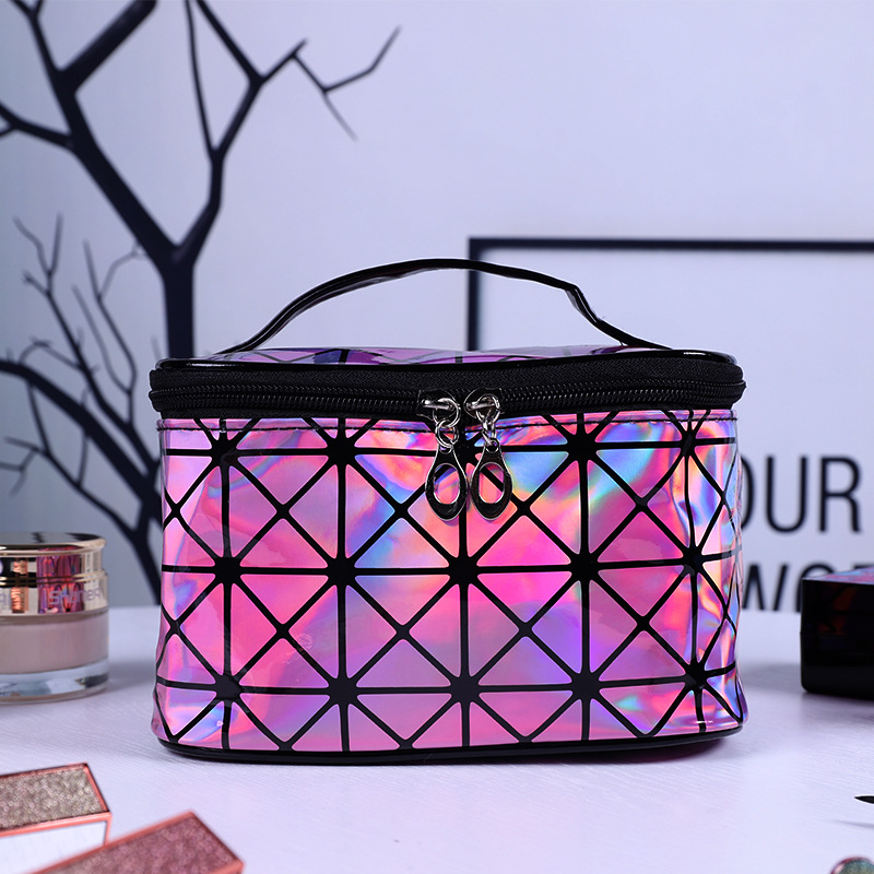 new pattern Europe and America Net Red Cosmetic ins laser High-capacity travel waterproof Makeup box fashion Storage bag wholesale