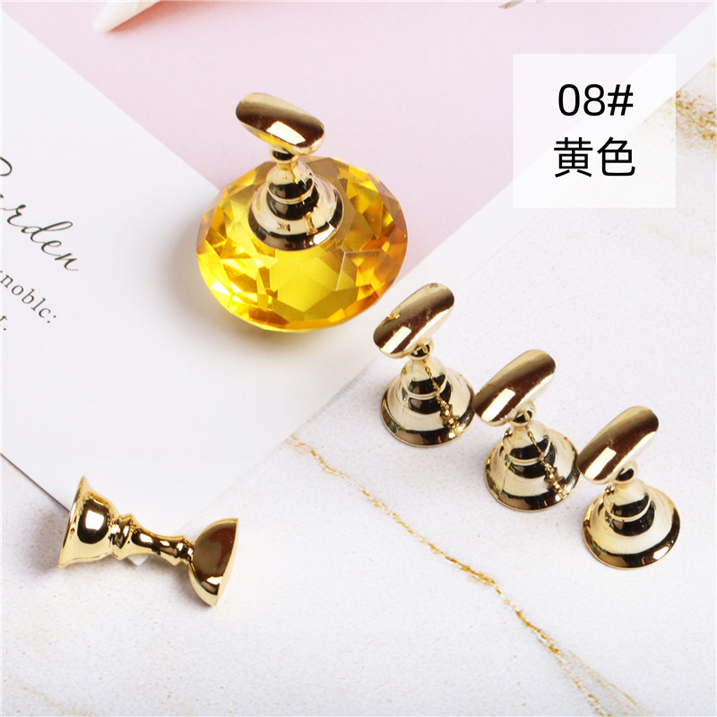 08 titular de la almohadilla de uñas amarillo