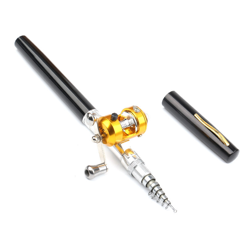 Pen Rod迷妳釣魚竿 跨境亞馬遜冰釣筏釣便攜鋼筆魚竿1.2米7節杆A