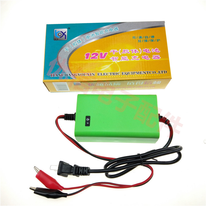 摩托车智能电瓶充电器电瓶车电瓶充电器12V2A 电瓶充电器12V20AH