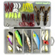 Bait Kit Freshwater Bait Kit Bass Salmon Tackle Kit Includes Spoon Bait Soft Plastic Worms Crank Bait Hook Tackle Box