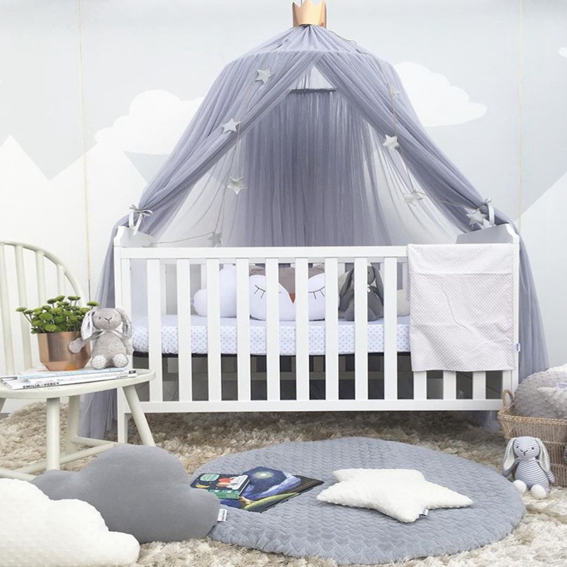 INS Nordic Princess Crown Suspended Dome Mesh Mosquito Net Bed Net 7th Floor 10th Floor Tent Children's Room Decoration_voghion.com