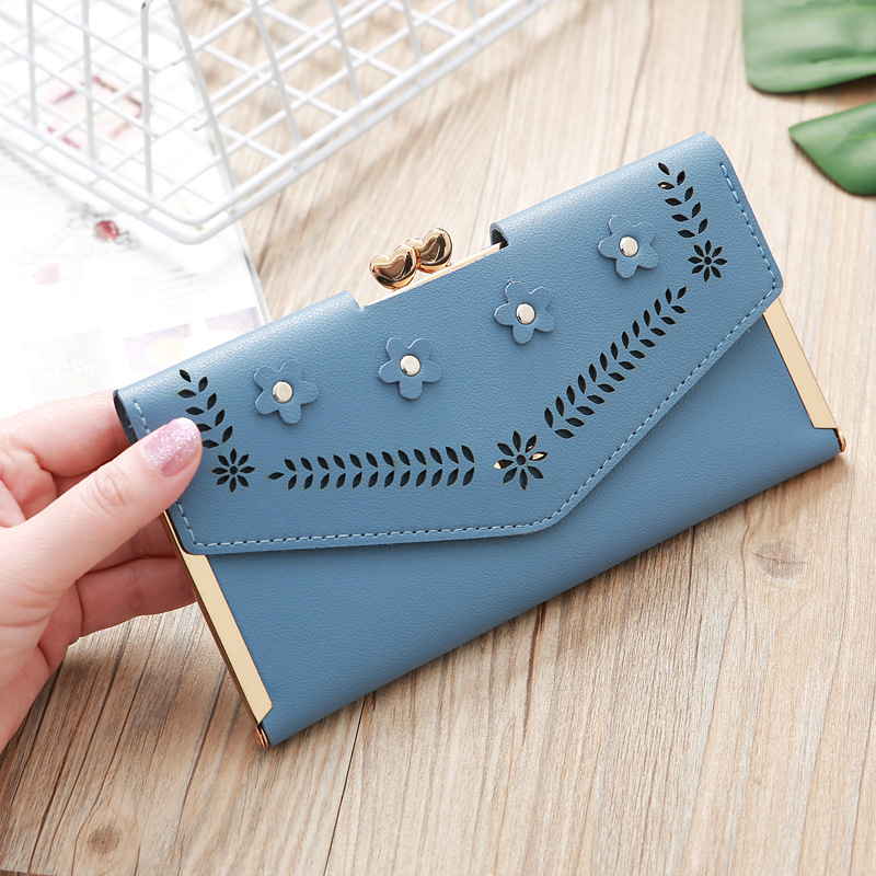 Korean Hollow Flower Long Clutch Bag Wholesale display picture 4