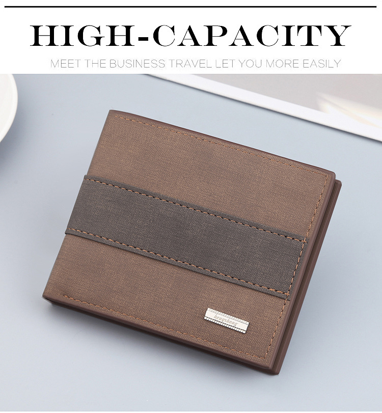 Men's Wallet Short Wallet Retro Zipper Bag Horizontal Casual Frosted Multi-card Pocket Small Wallet display picture 16