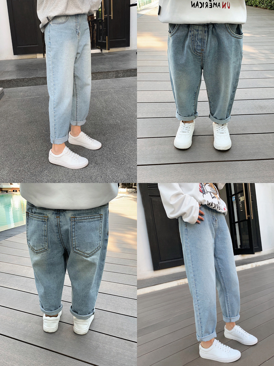 2019婴童装男宝宝春装亲子装老爹牛仔裤百搭母子装复古休闲长裤03