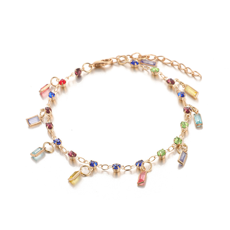 Multi-layered Anklet With Diamond Feet Decorated With Bohemian Pearl Beads display picture 10