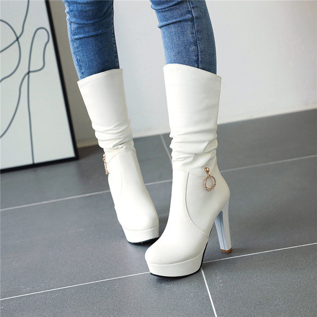 new winter women’s boots,water platform,high-heeled middle tube boots