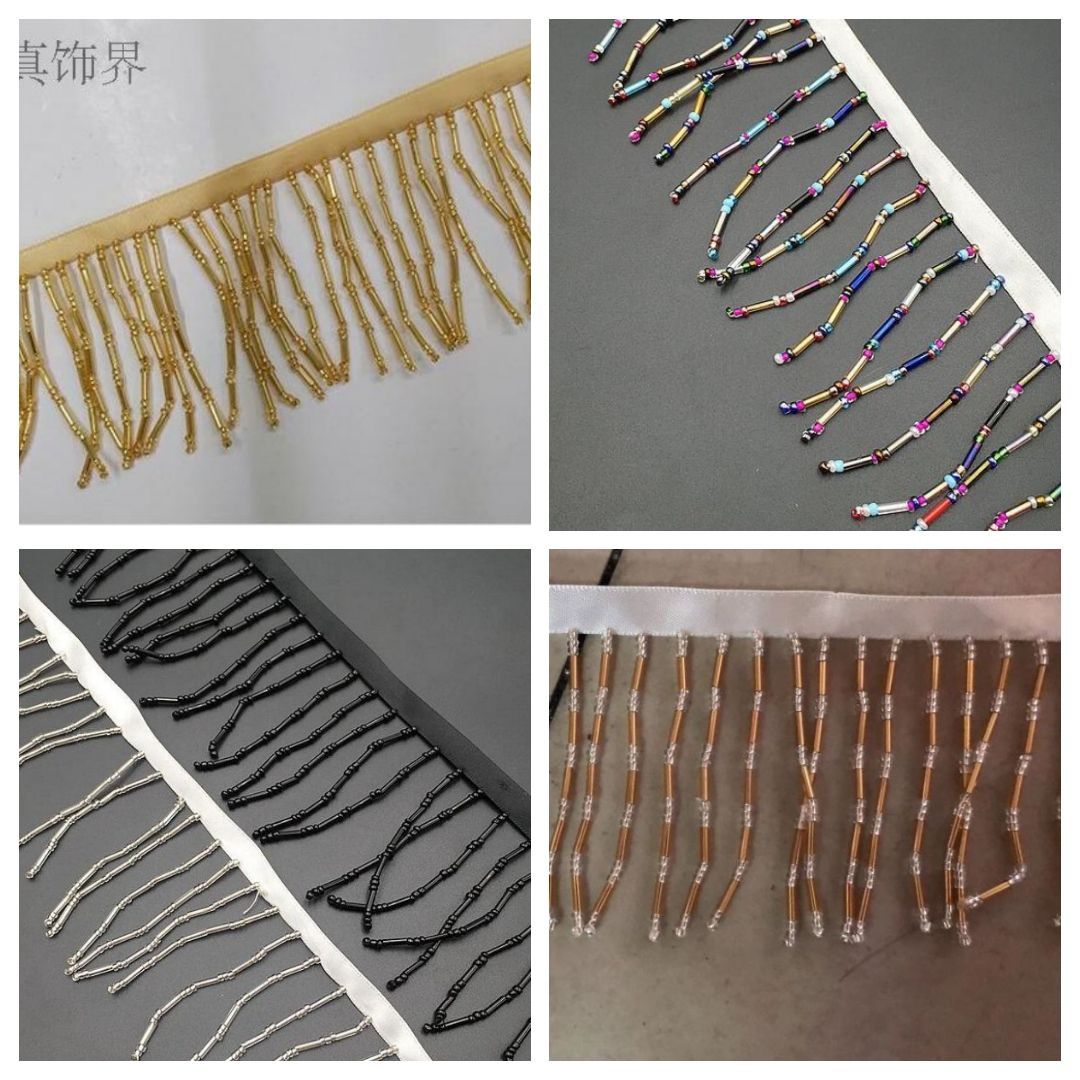 供应手工吊三节管流苏排须 民族风服装家纺配饰花边蝴蝶结