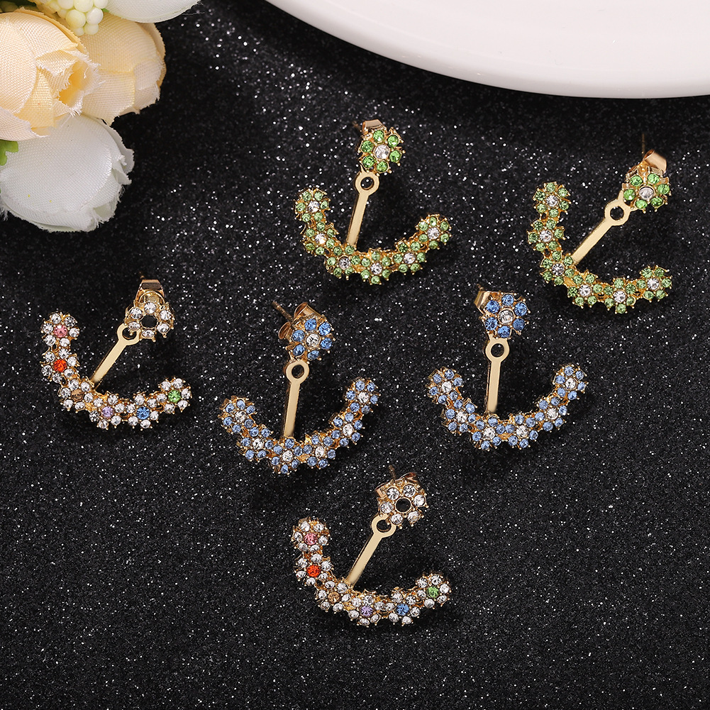 Alloy Diamond Earrings Simple Earrings Fashion Earring Accessories Korean New Earrings display picture 10
