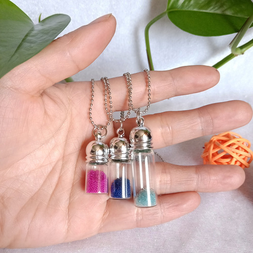 Rare product source transparent perfume essential oil refilling bottle pendant wishing bottle necklace pendant accessories wholesale