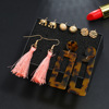 Acrylic earrings, set, accessory, suitable for import, European style