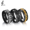 Chain stainless steel, ring, men's accessory, European style