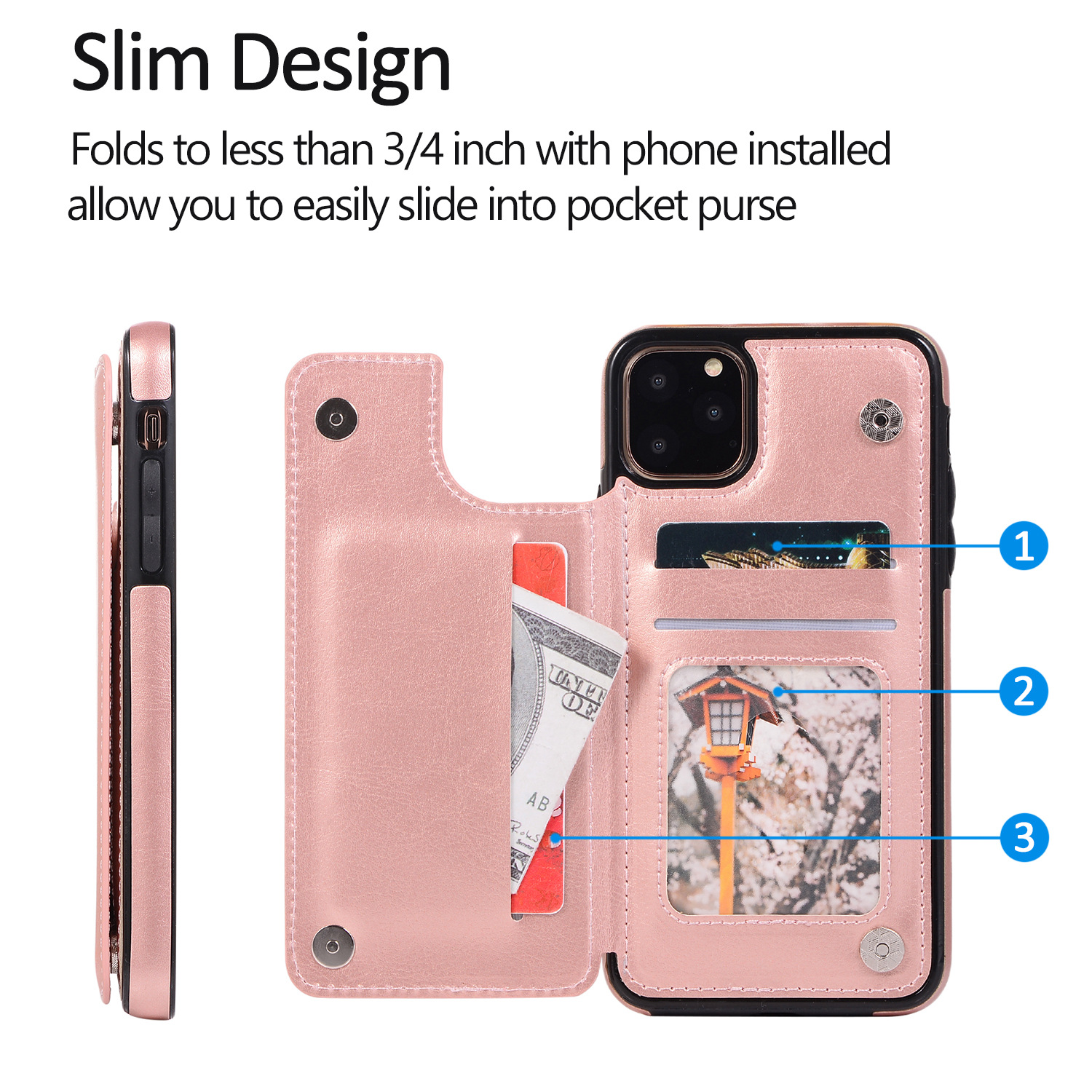 Leather Phone Case For Iphone 16 Pro Max Protective Card Holder_voghion.com