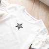 Star T-shirt short sleeve + Plaid lace up two piece suit