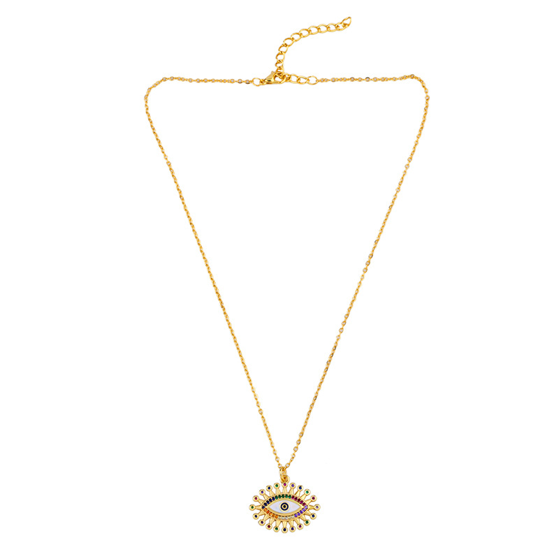 201 new diamond necklace drop oil eye pendant female sweater chain
