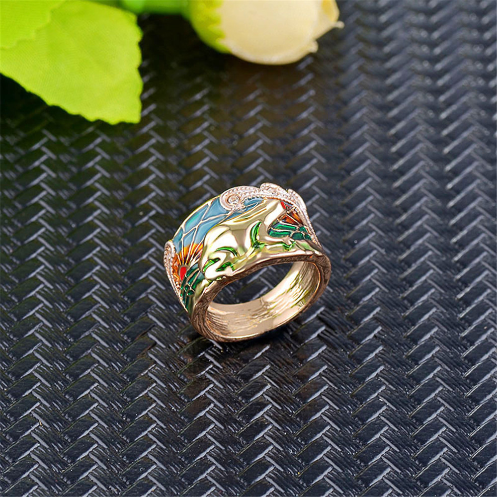 Νέο μοντέρνο ρετρό δαχτυλίδι δέντρου ζωής σε ασορτί χρώμα, δαχτυλίδι από εποξειδικό διαμάντι_voghion.com