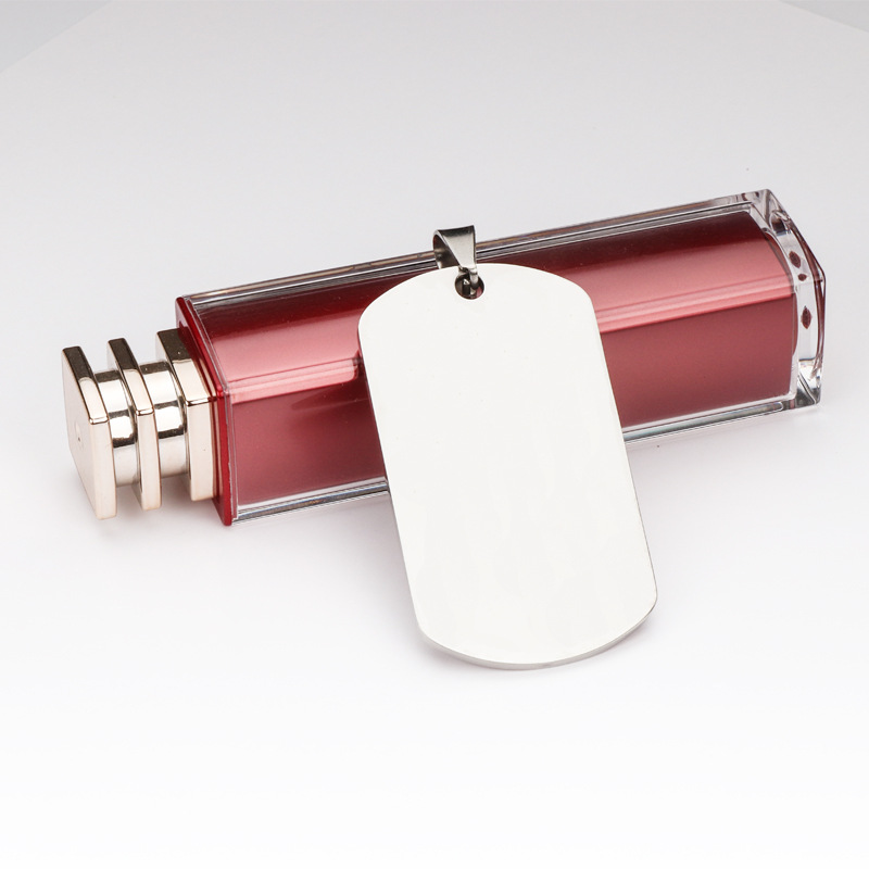 直销不锈钢身份牌 吊牌男士钛钢军牌 白色黑色宝石蓝炫彩吊坠刻字