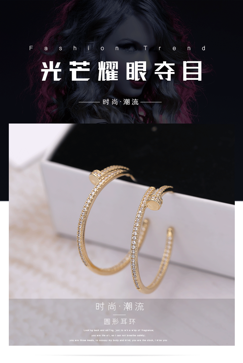 Fashion 925 Silver Needle Earrings Korean Simple Earrings New Large Circle Exaggerated Earrings Wholesale Nihaojewelry display picture 18