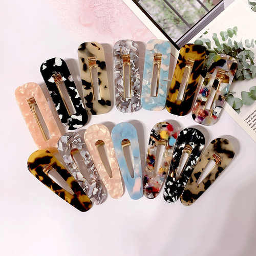 Japanese fashion temperament bangs clip side clip girl heart acetic acid water drop acrylic duck clip hair clip Korean head accessories