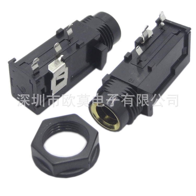 Short head 9.0mm yellow/white mouth 6.35 microphone socket 6.35 audio socket 6.35 microphone connection socket